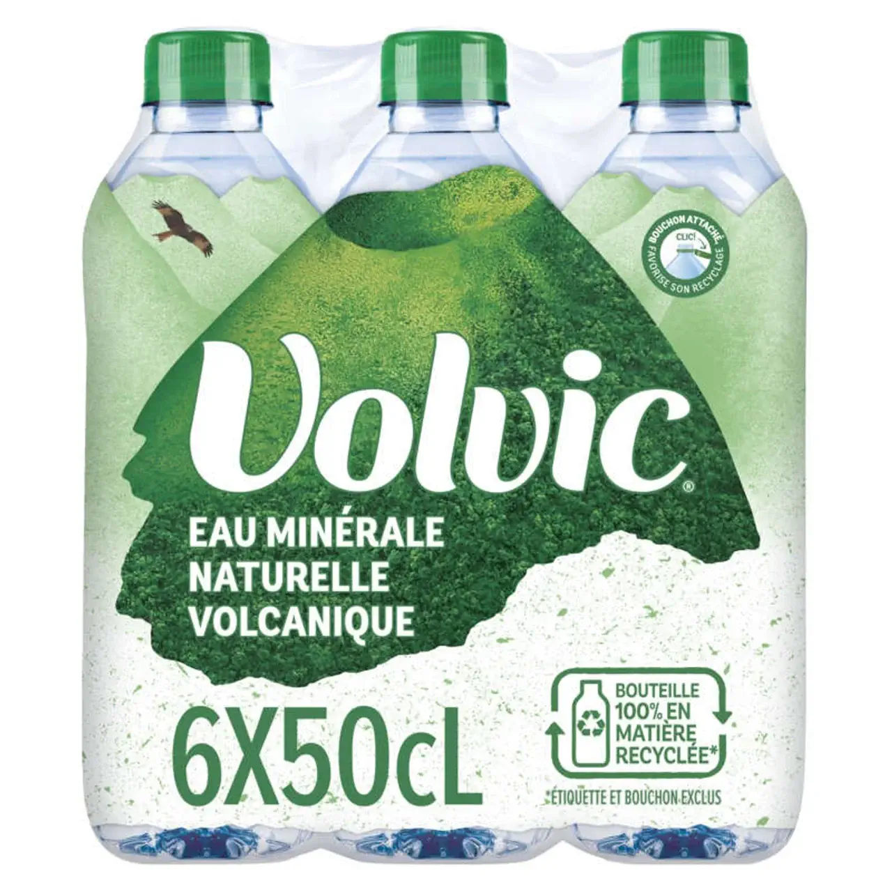 Pack de 6 bouteilles de Volvic® eau minérale naturelle 50 cl