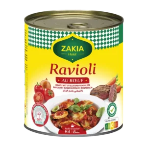 Boîte de ravioli au bœuf certifié halal Zakia® 800g